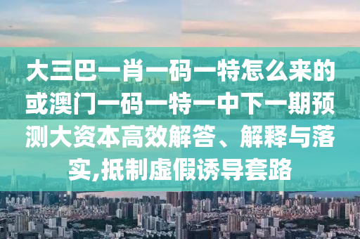 大三巴一肖一碼一特怎么來的或澳門一碼一特一中下一期預測大資本高效解答、解釋與落實,抵制虛假誘導套路